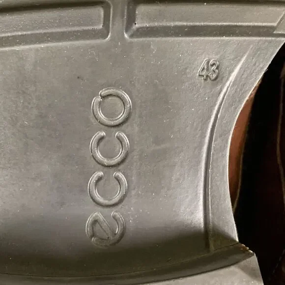 Ecco Men’s Size 43 Lace Up Vitrus Dress Shoes Cognac Brown Leather Round Toe - Picture 3 of 12